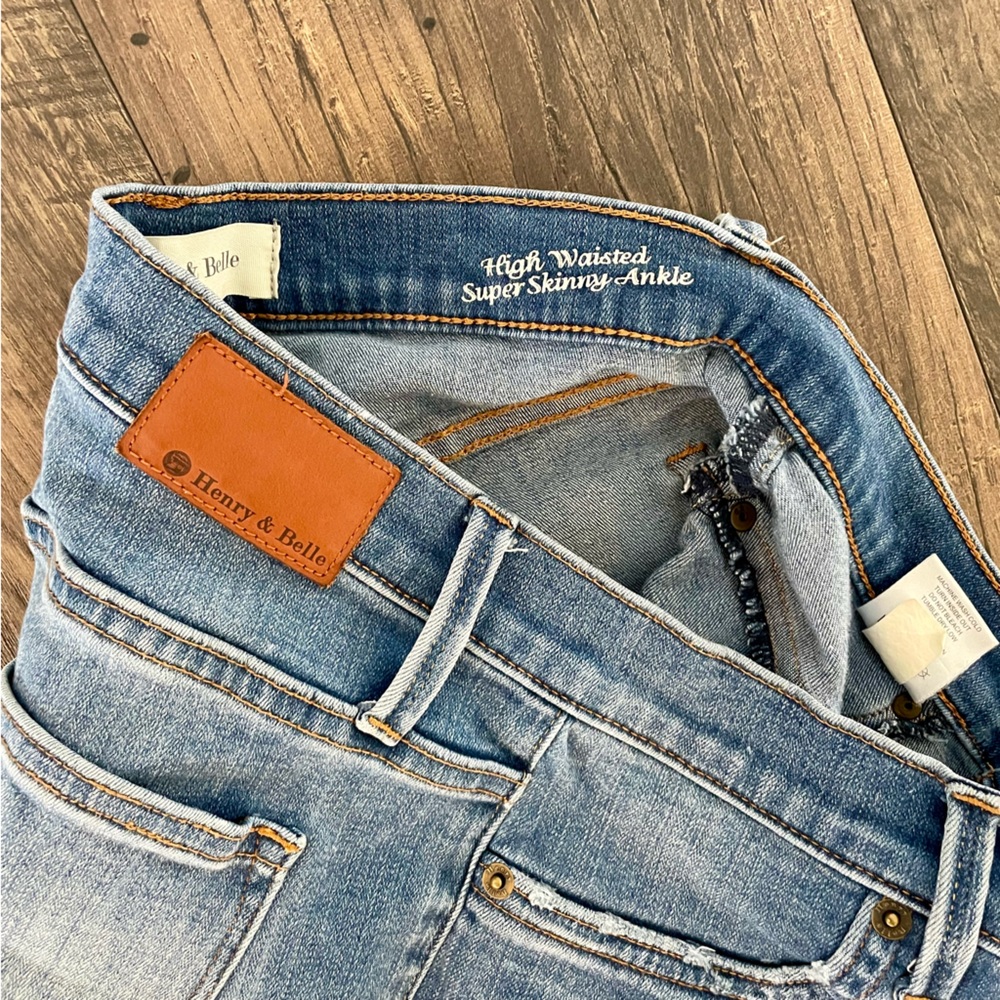 Henry & Belle High Waisted Super Skinny Ankle Medium Wash Denim Jeans - Picture 4 of 7